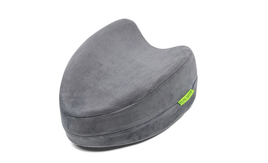 Ортопедична подушка для ніг та колін Comfort Night PMF 008-2 250х200х120 світло-сіра (велюр) PMF 008-2 фото