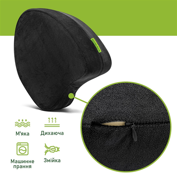 Ортопедична подушка для ніг та колін Comfort Night PMF 008-3 250х200х120 чорна (велюр) PMF 008-3 фото