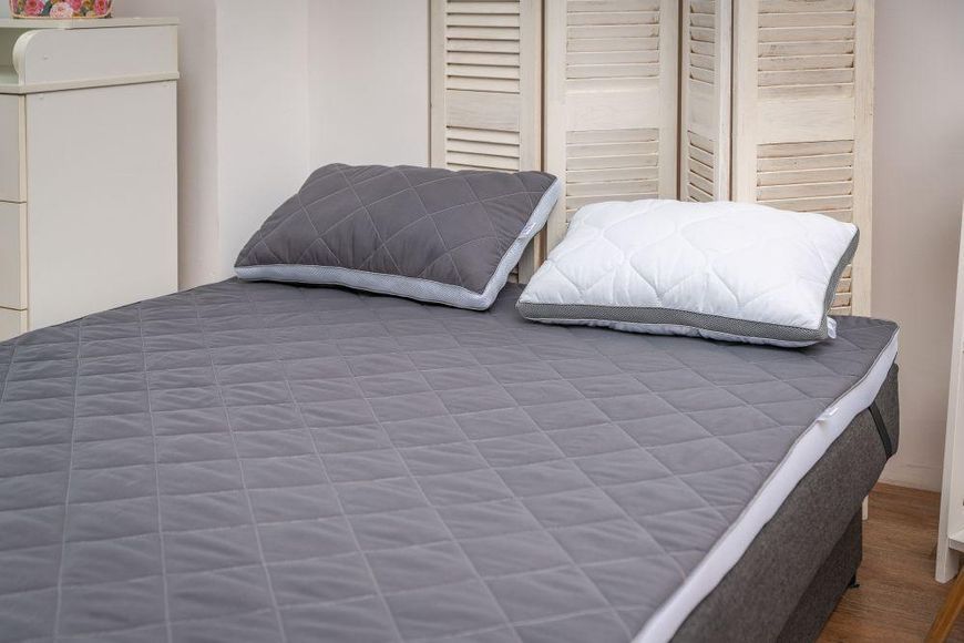 Тонкий матрас-топер Family Sleep Bora Gray-White FS-00001425 фото