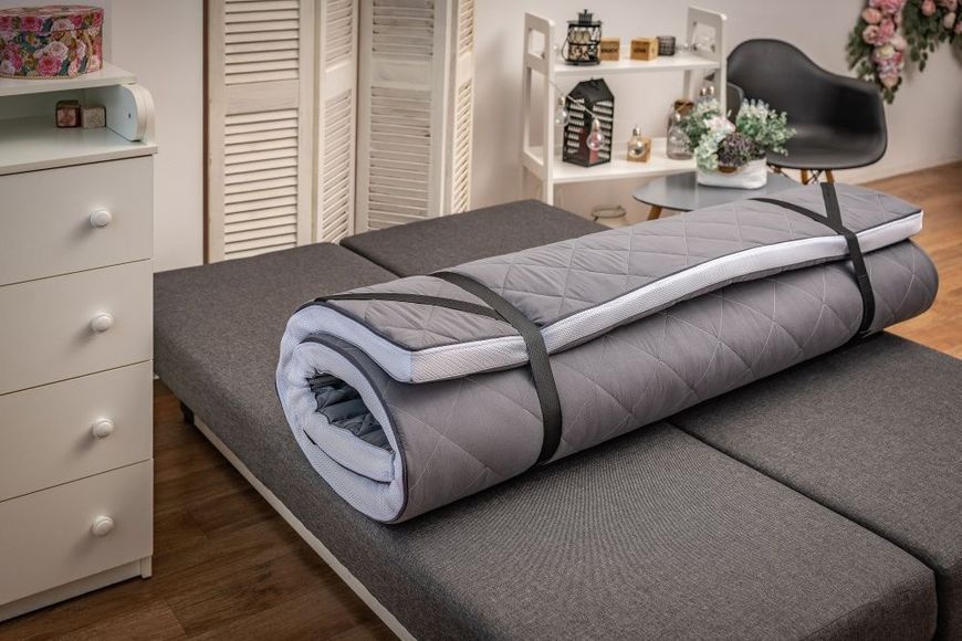 Тонкий матрас-топер Family Sleep Sky Gray-White FS-00000538 фото